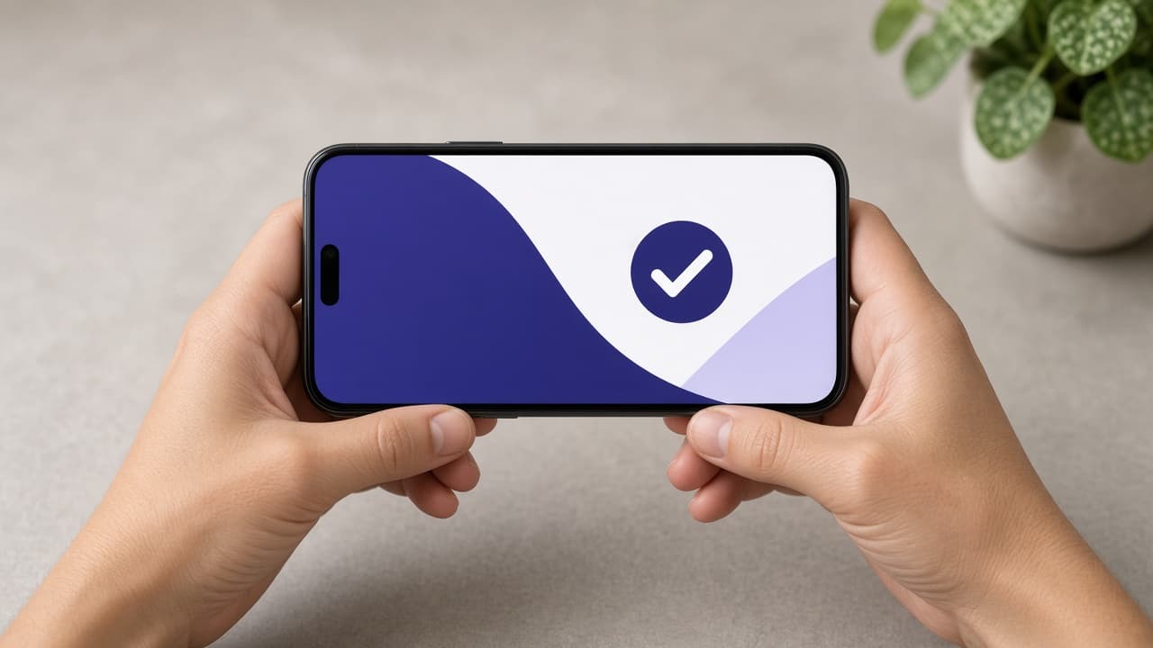 A phone showing a simple payment confirmation screen